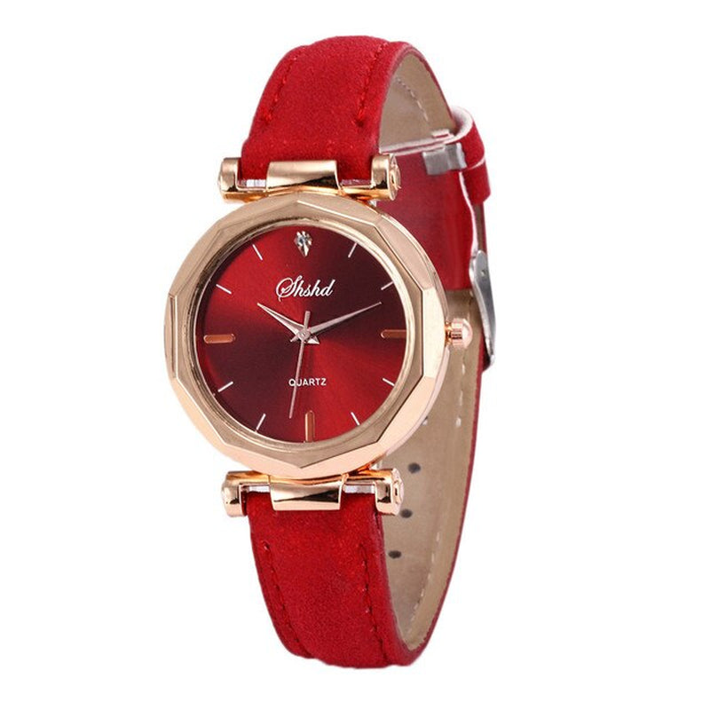 "Stunning Crystal Quartz Women'S Watch - Waterproof, Luxury Leather Strap, Fashionable Analog Wristwatch for Casual Elegance"
