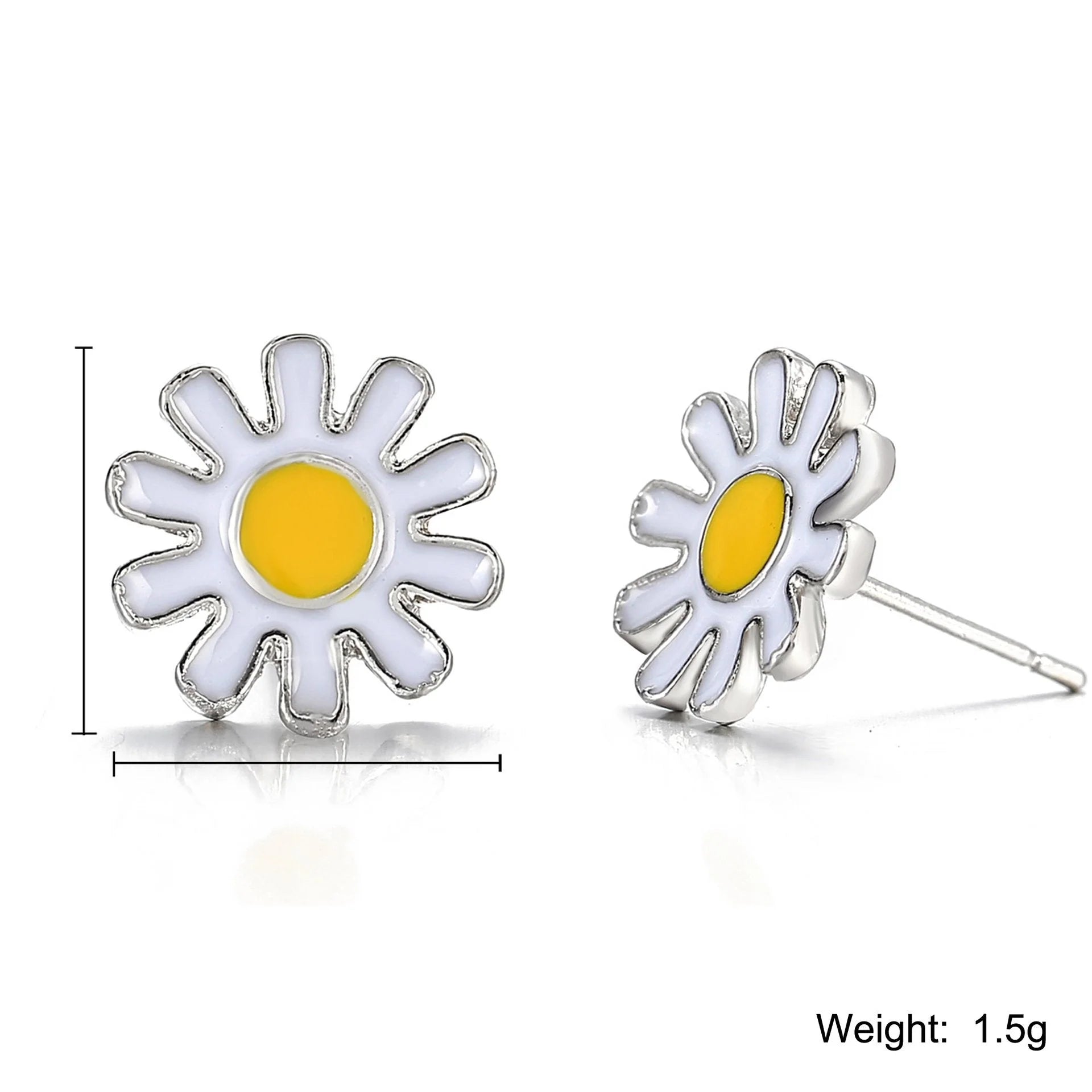 "Exquisite 3-Piece Daisy Flower Jewelry Set - Elegant 18K White Gold Plated Set with Stunning ITALY Design"