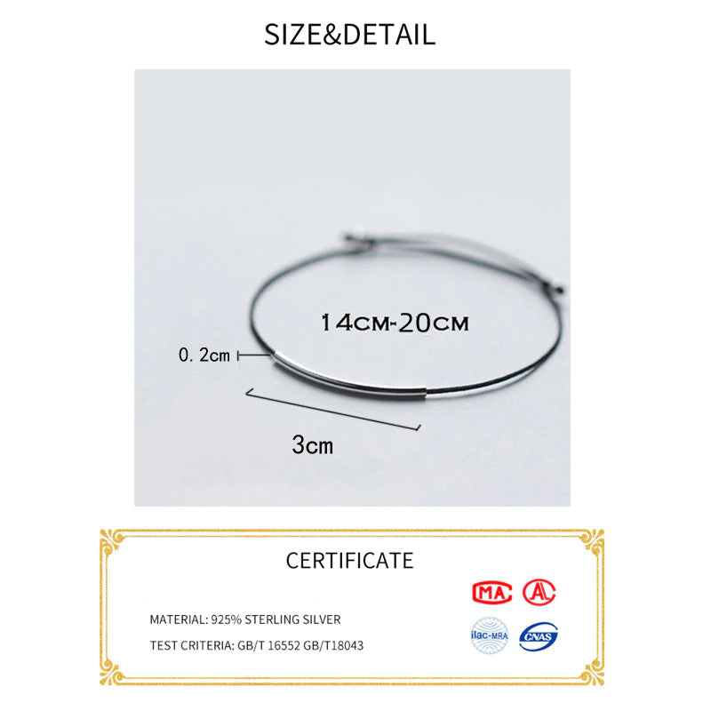 "Stylish Red Thread Hand Bracelet: 925 Sterling Silver with Black Rope for Women"