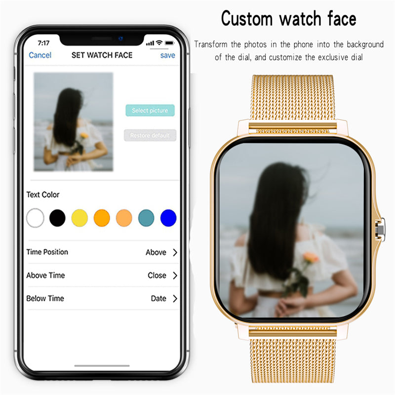 "Stay Stylish and Connected with the LIGE 2022 New Women Smart Watch - 1.69" Color Screen, Fitness Tracker, Bluetooth Call, and More!"