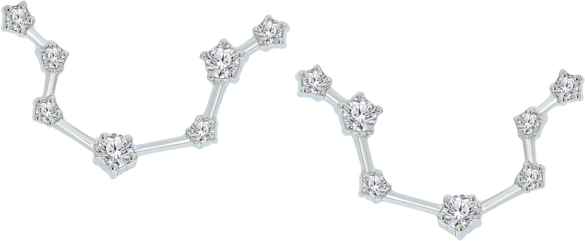 "Sparkling Starry Night: 1/5 Carat Diamond Constellation Earrings in Sterling Silver"