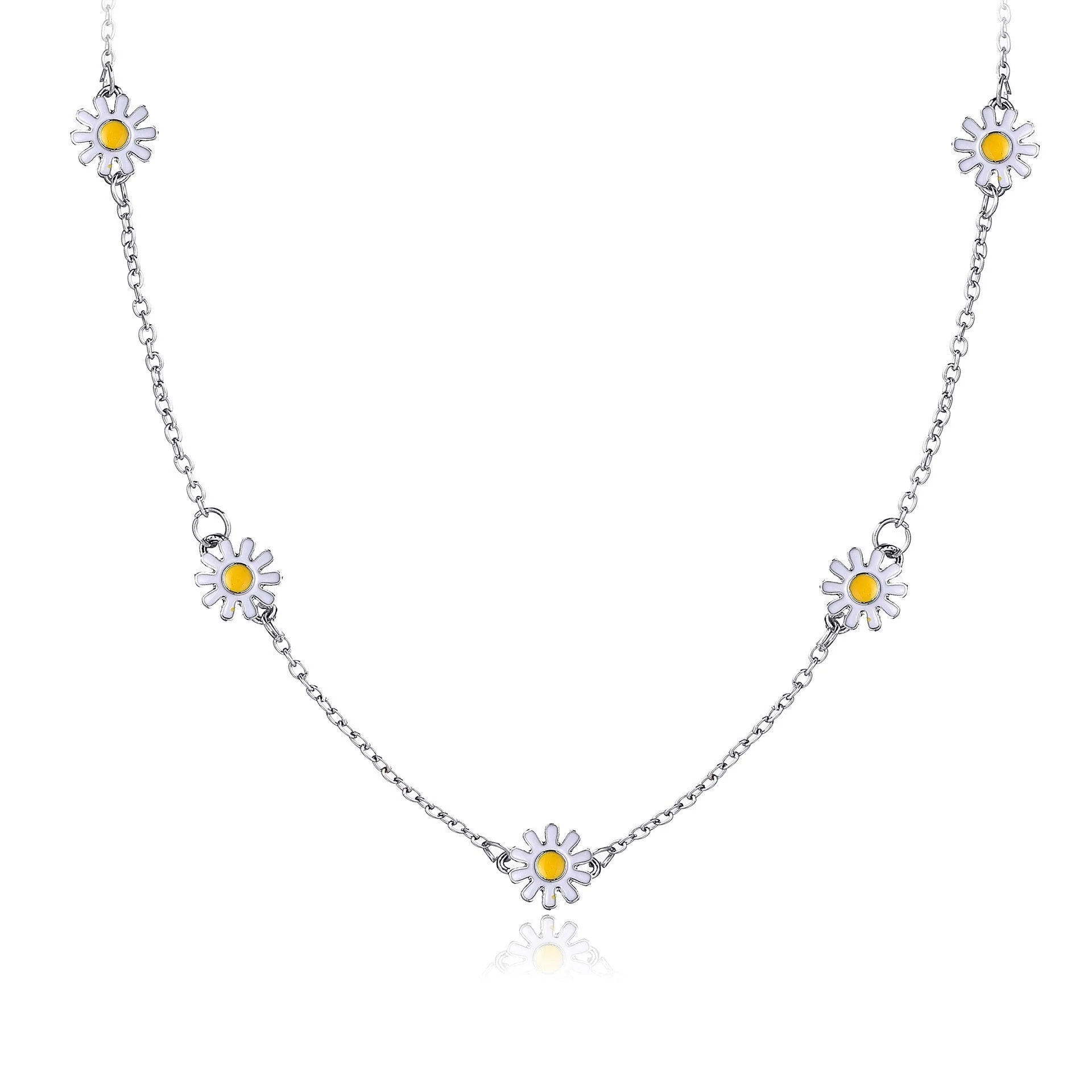 "Exquisite 3-Piece Daisy Flower Jewelry Set - Elegant 18K White Gold Plated Set with Stunning ITALY Design"