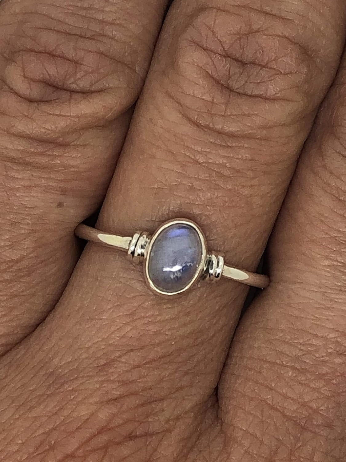 "Enchanting Oval Moonstone Ring - Exquisite BOHO Chic Jewelry for Women - Handcrafted by Indian Artisans - Includes Velvet Bag/Gift Box - Available in Sizes 5-10"