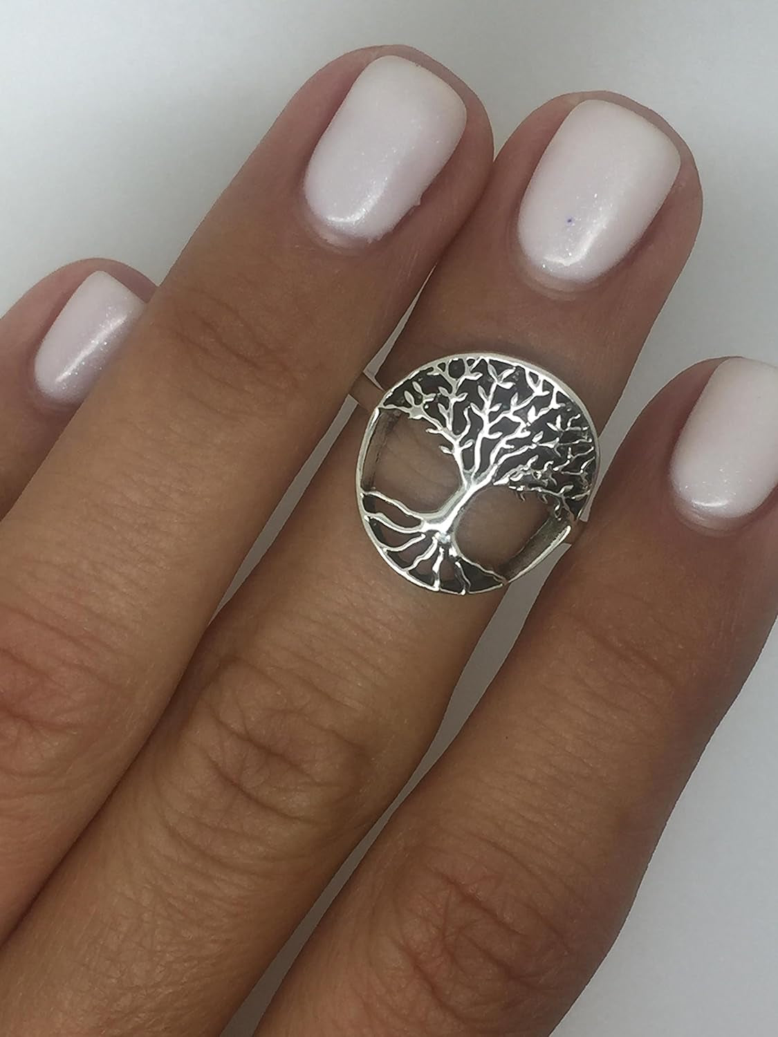 "Boho Chic Tree of Life Ring - Handcrafted 925 Sterling Silver Jewelry for Girls and Women - Trendy and Stylish - Available in US Sizes 5-10"