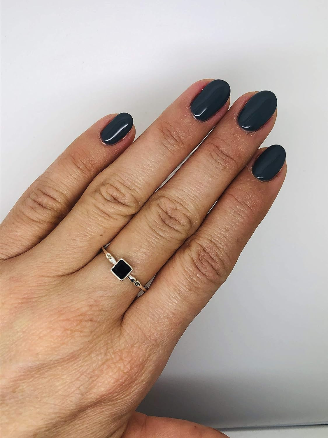 "Stunning Black Onyx Sterling Silver Ring - Elegant BOHO Chic Jewelry for Women - Trendy and Fashionable with Luxurious Gift Bag - Handcrafted by Indian Artisans - Available in Sizes 5-9"