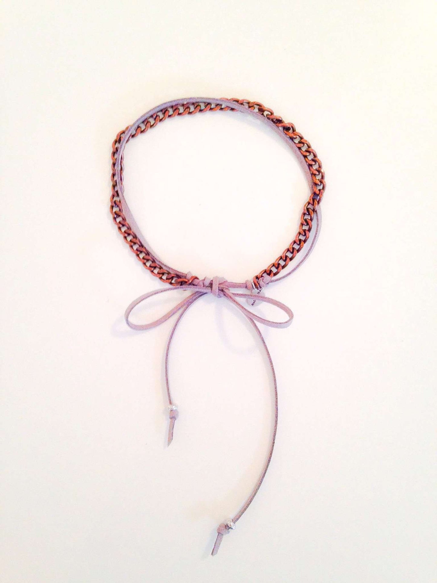 "Stylish Deerskin Leather Choker with Silver or Gold Chain - a Must-Have Accessory for Coachella and Beyond!"