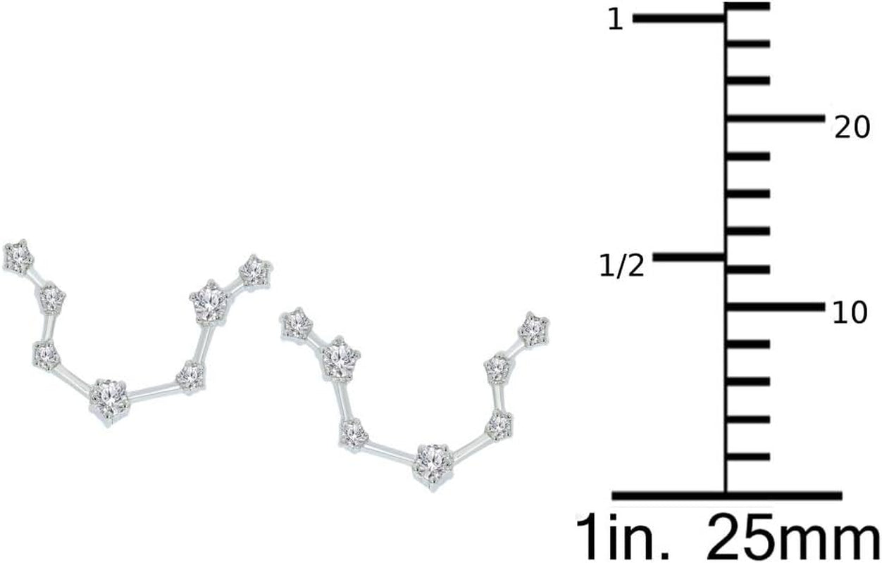 "Sparkling Starry Night: 1/5 Carat Diamond Constellation Earrings in Sterling Silver"