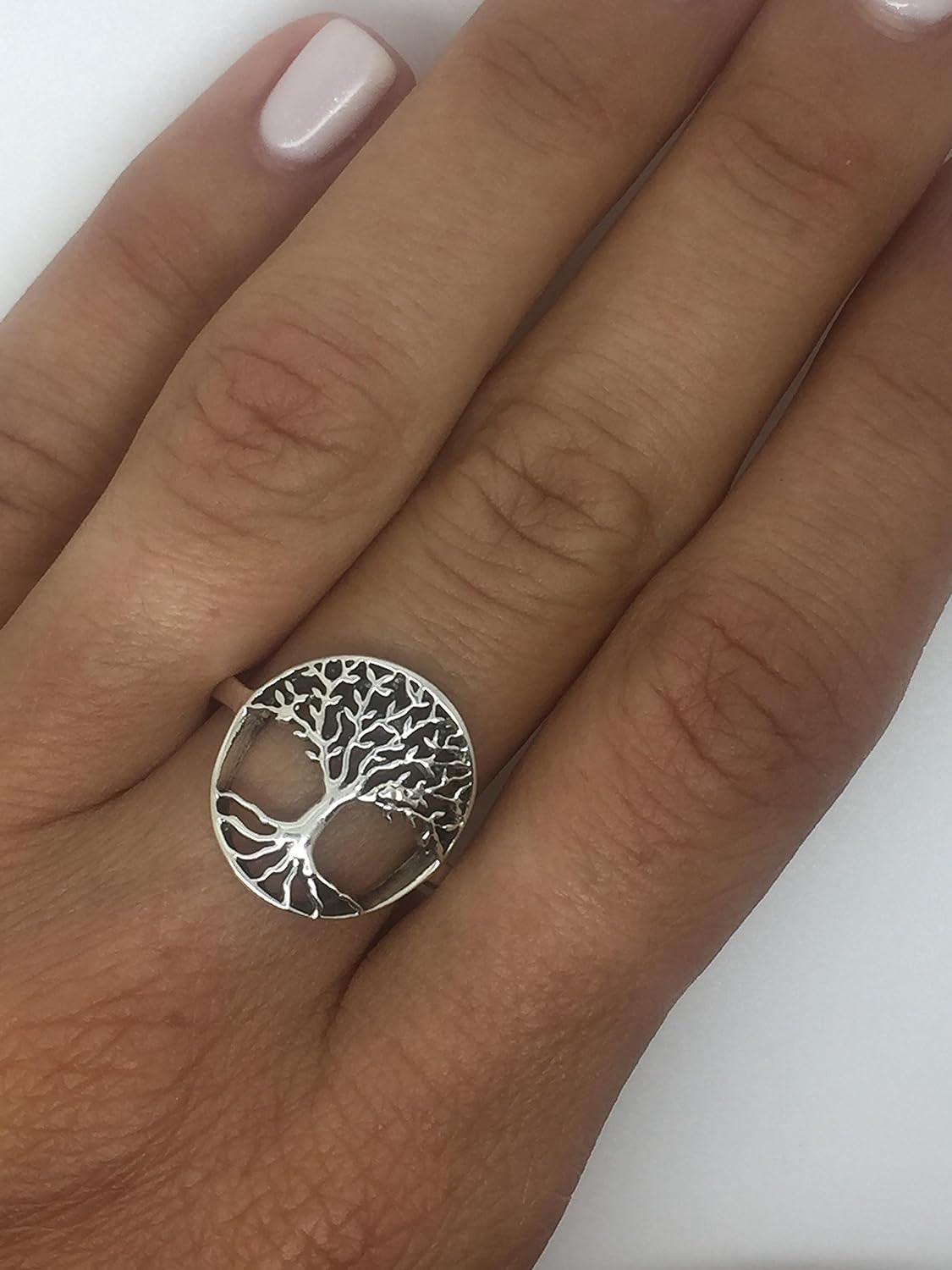 "Boho Chic Tree of Life Ring - Handcrafted 925 Sterling Silver Jewelry for Girls and Women - Trendy and Stylish - Available in US Sizes 5-10"